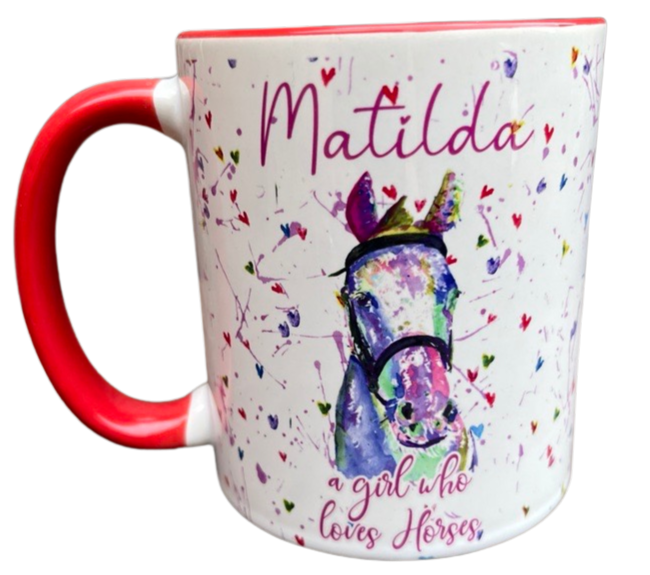 Personalised Purple Horse Mug