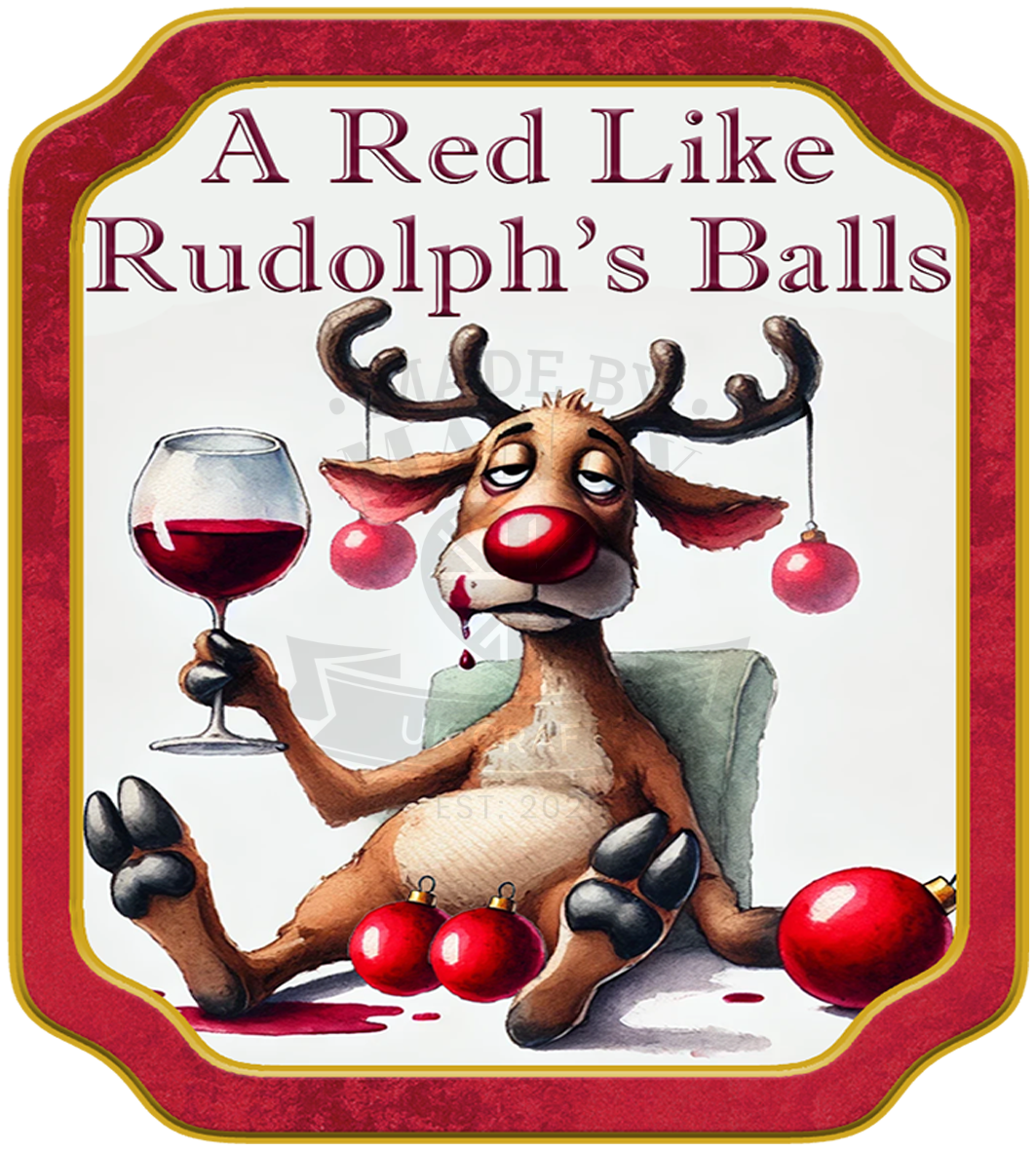 Pack of 4 Rude Christmas Wine Labels