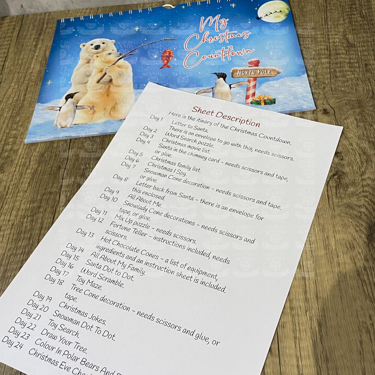 Advent countdown activity calendar