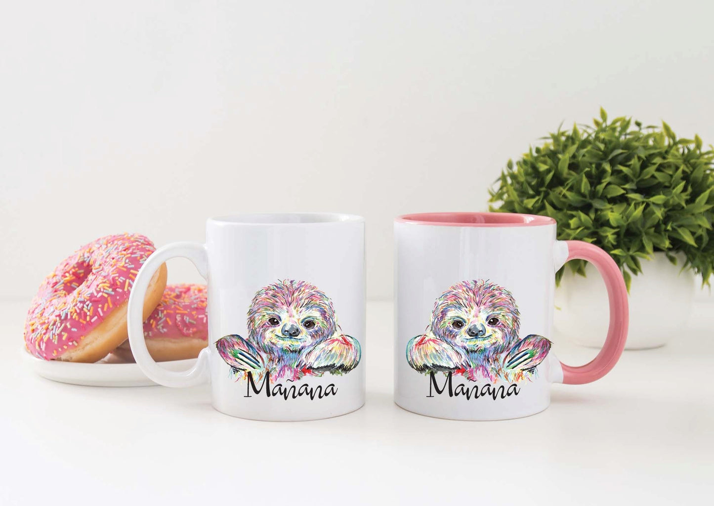 Personalised Water colour sloth designed gift mug - excellent gift for all occasions for mum niece daughter nanny aunt