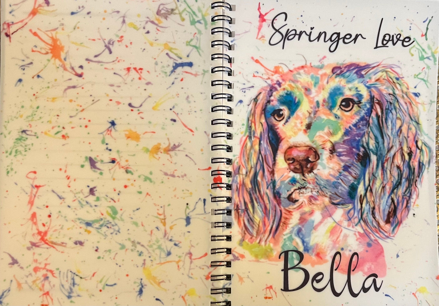 A5 personalised Springer Spaniel note book perfect gift for anyone who loves dogs or dog owner