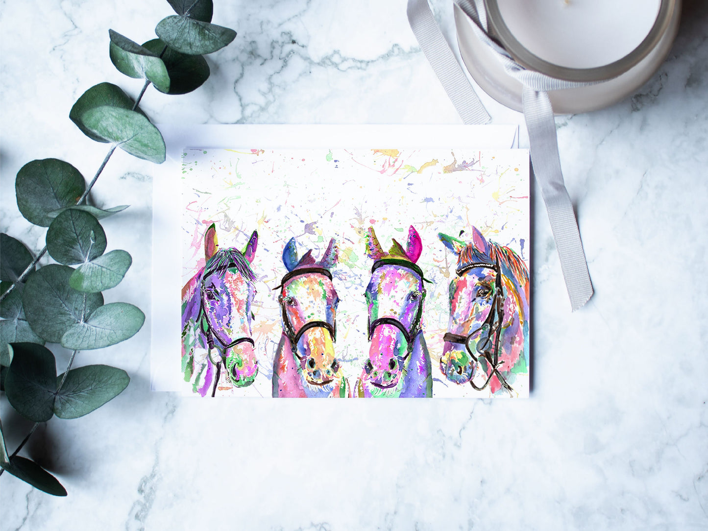 A5 personalised water coloured horse spiral notebook, with personalisation of your choice perfect gift for anyone