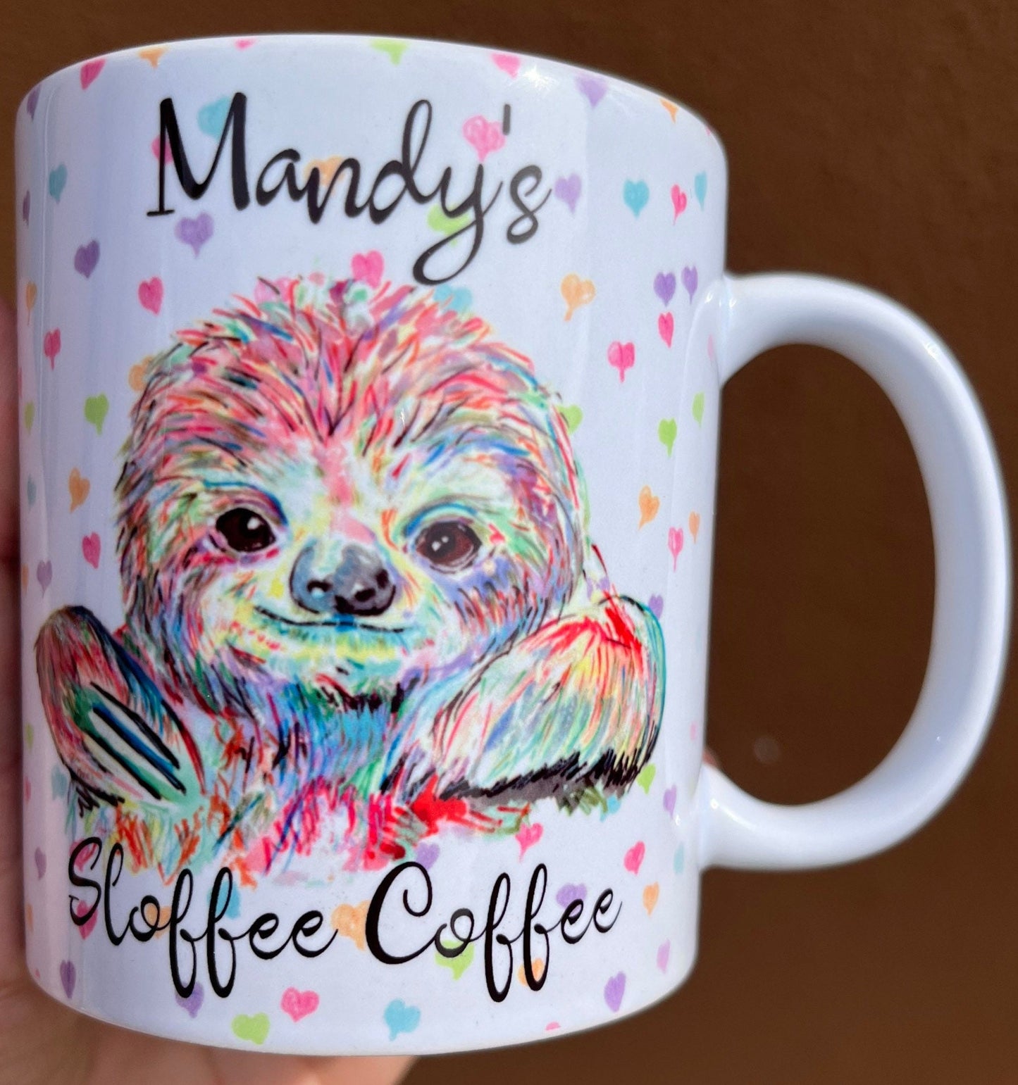 Personalised Water colour sloffee coffee designed gift mug - excellent gift for all occasions for mum niece daughter nanny aunt