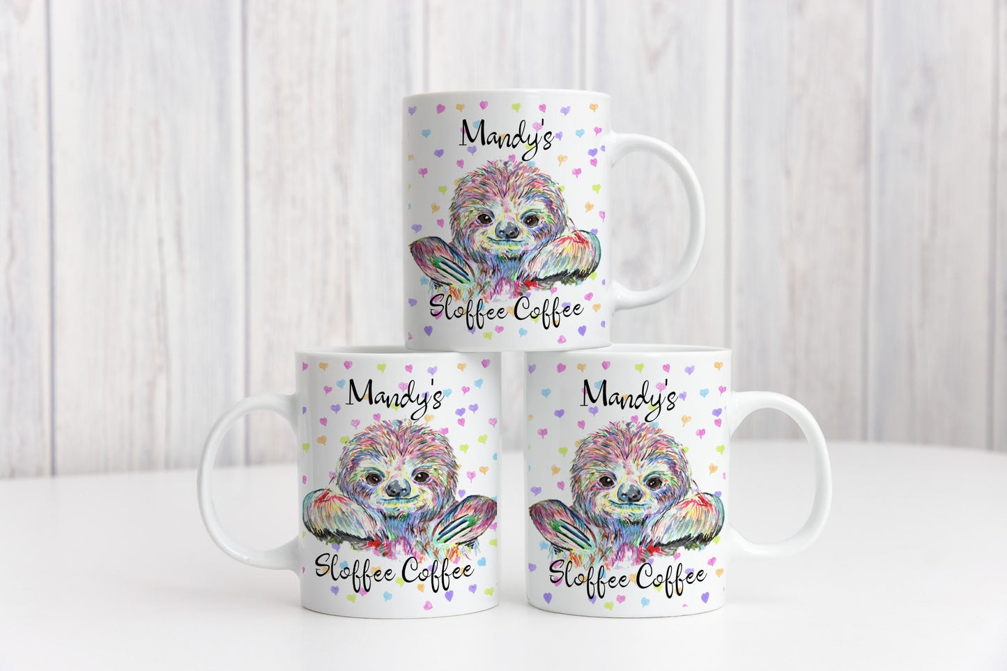 Personalised Water colour sloffee coffee designed gift mug - excellent gift for all occasions for mum niece daughter nanny aunt