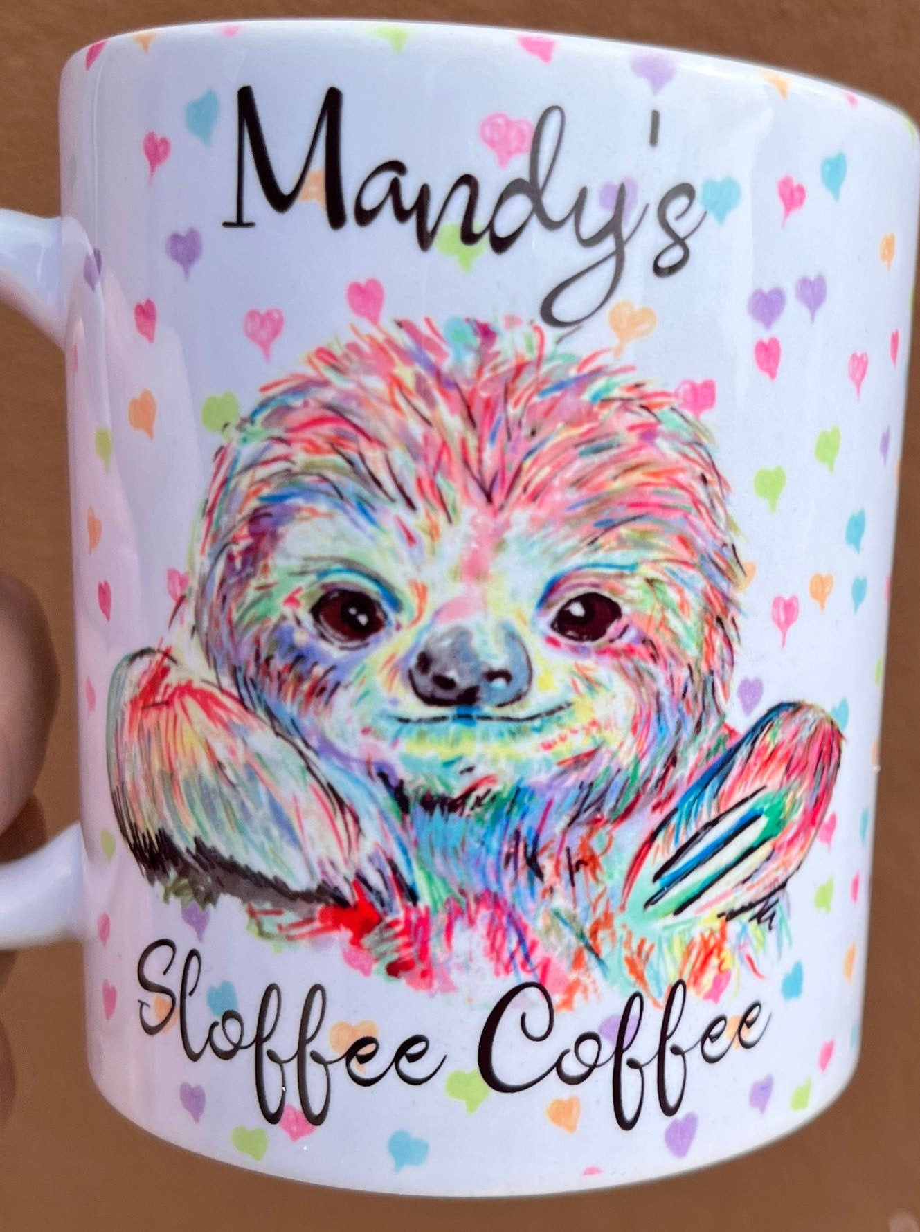 Personalised Water colour sloffee coffee designed gift mug - excellent gift for all occasions for mum niece daughter nanny aunt