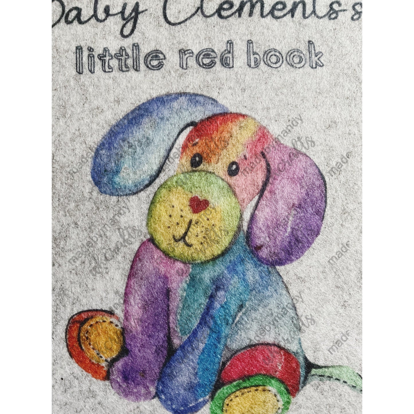 Toy Dog Red book cover, Personalised red book cover grey wallet, folder for baby’s red book, medical notes, letters, gift for new Parents.