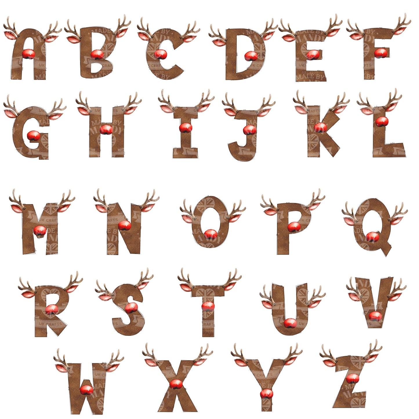 Enamel Mug Reindeer Alphabet initial design stocking filler Christmas gift cute 12oz enamel mug