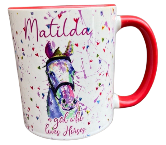 Personalised Purple Horse Mug