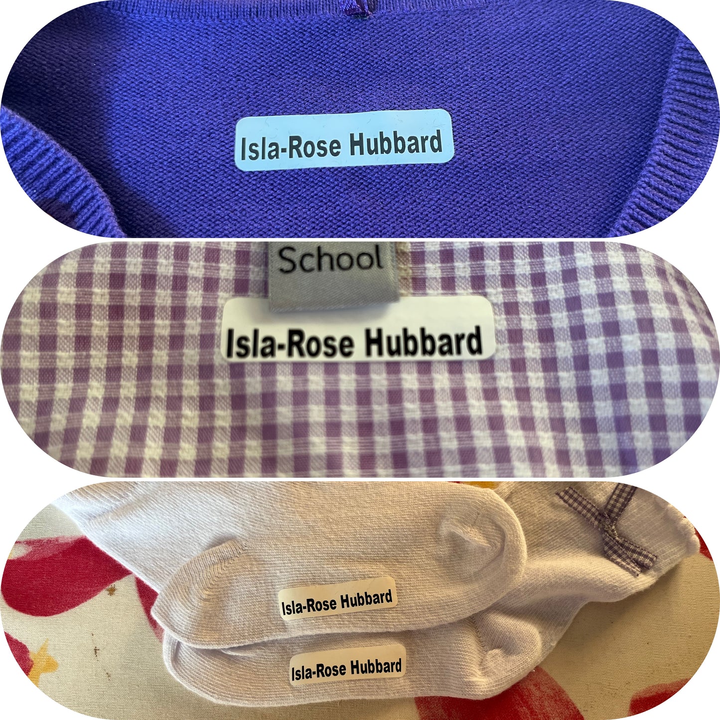 White Washable Iron on Clothing Name Labels - for School Children, Camps, Care Homes, Day Care, Nursery & NHS