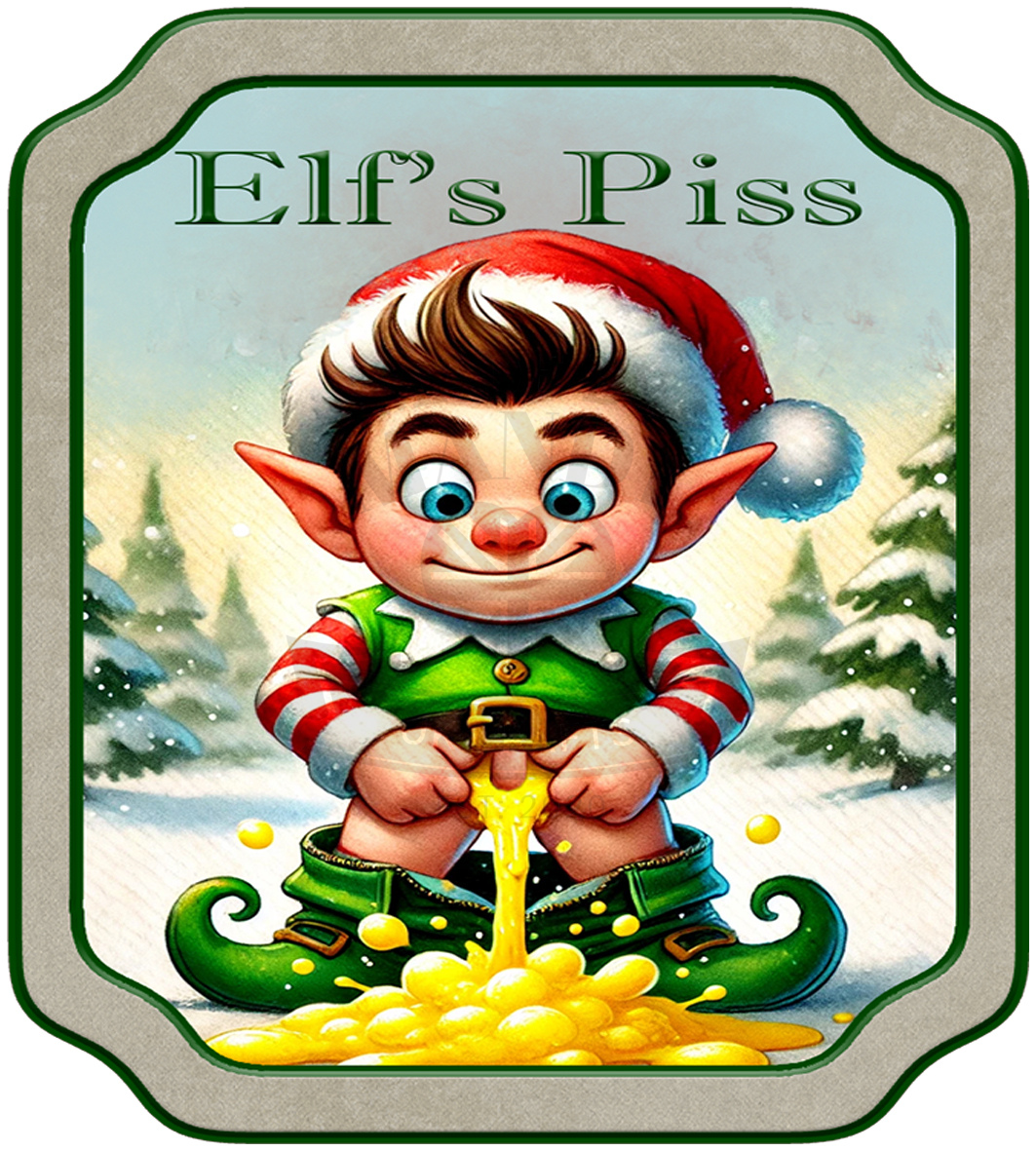 Pack of 4 Rude Christmas Wine Labels
