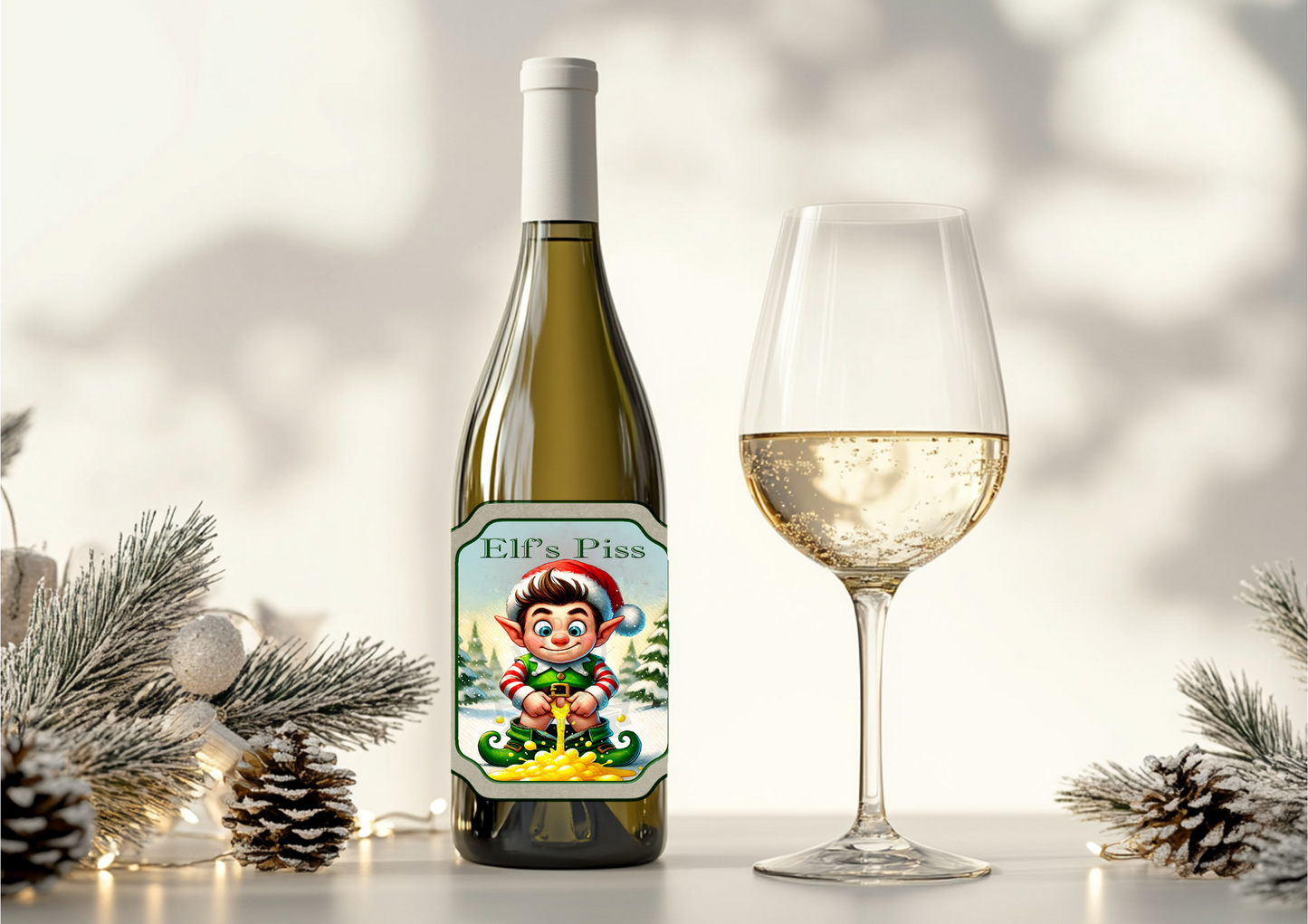 Pack of 4 Rude Christmas Wine Labels