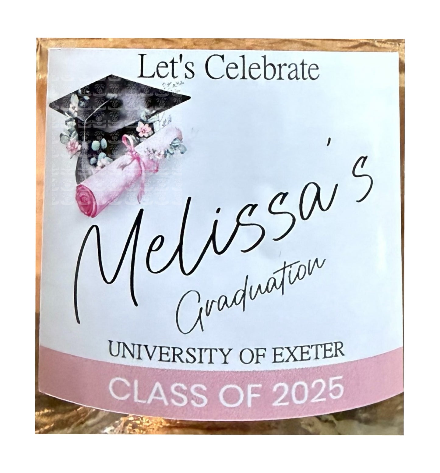 Personalised Graduation wine prosecco bottle sticker