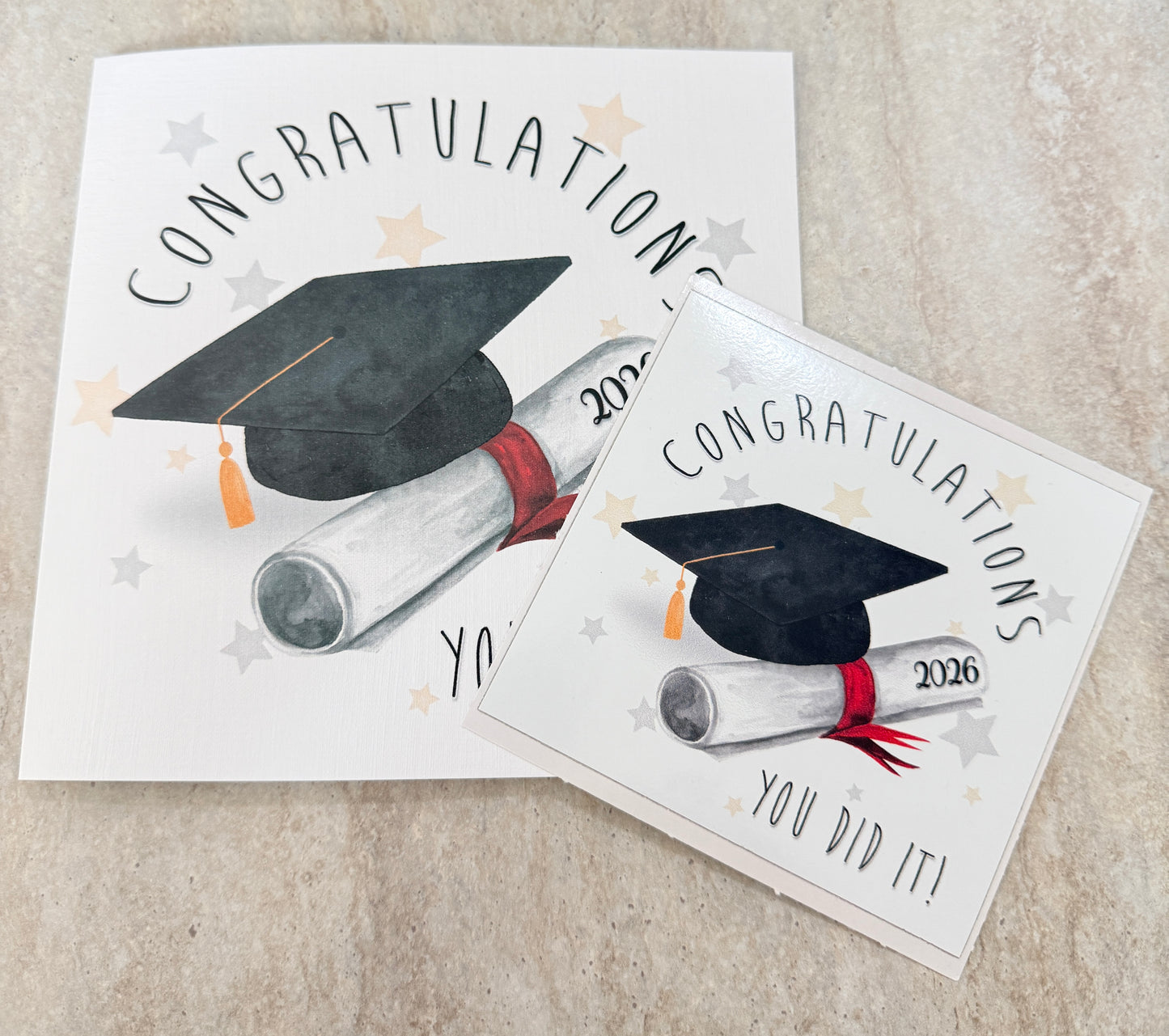 Graduation Card & Bottle Sticker Set