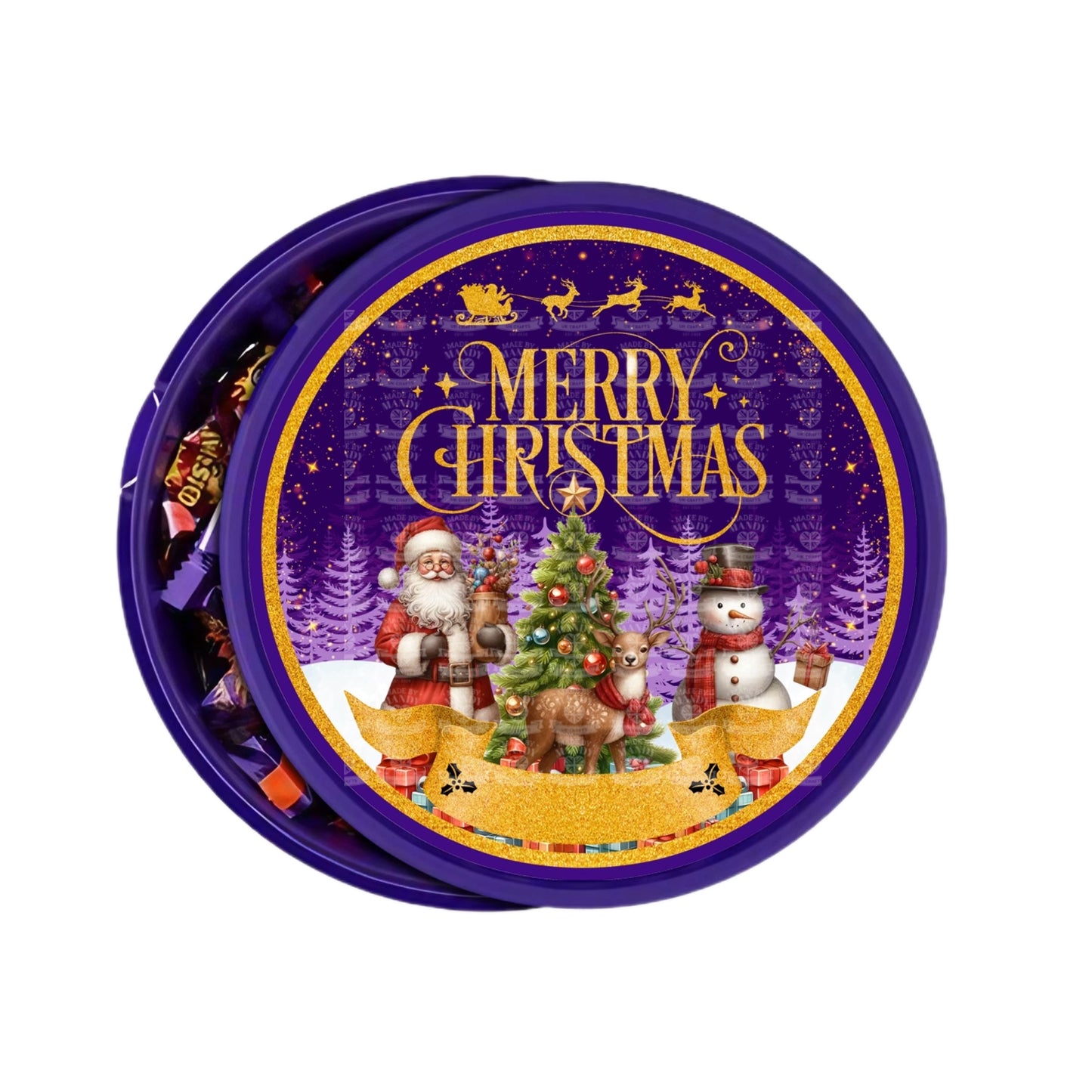 Personalised chocolate tub sticker label