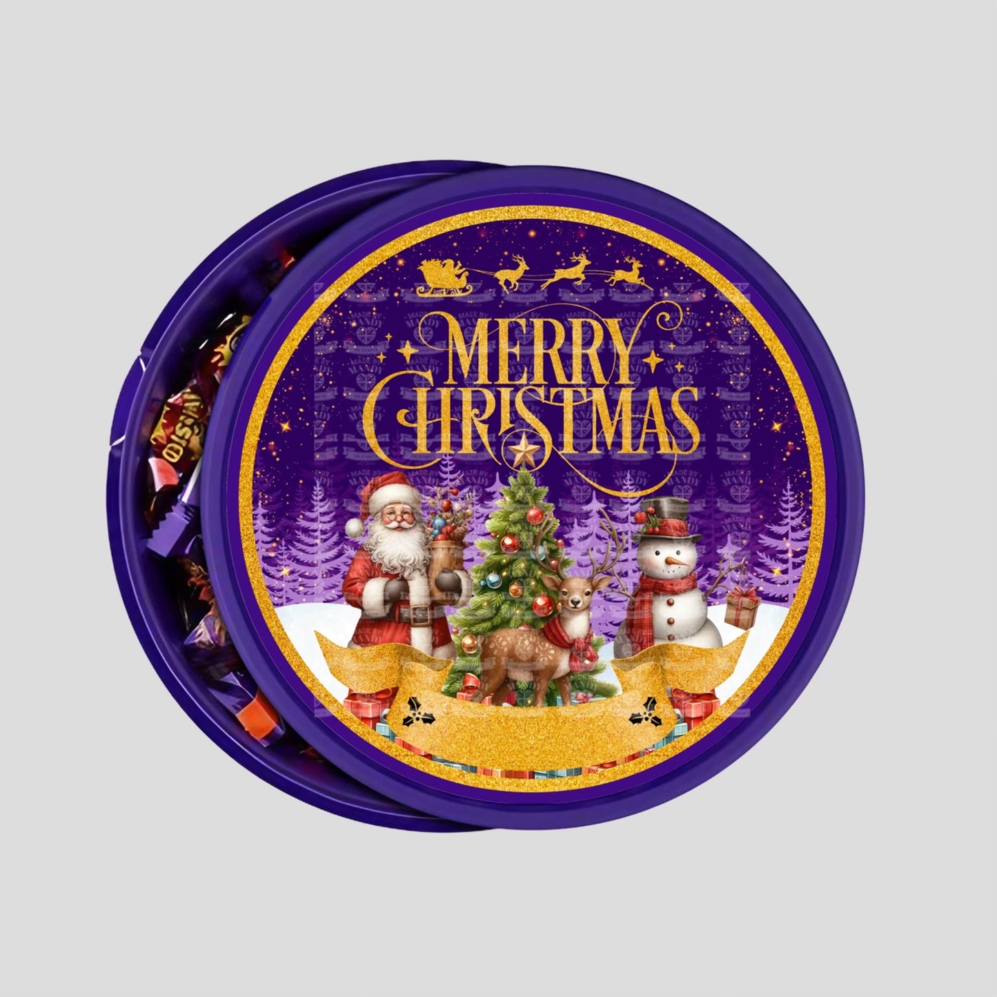 Personalised chocolate tub sticker label