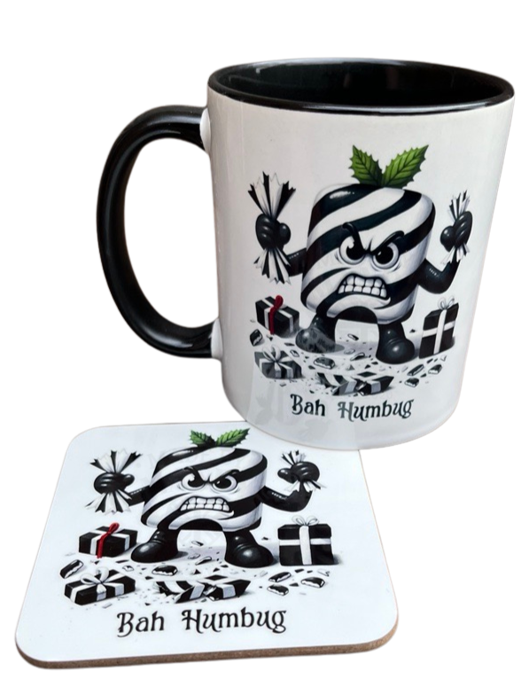 Bah Humbug Christmas Mug and coaster set