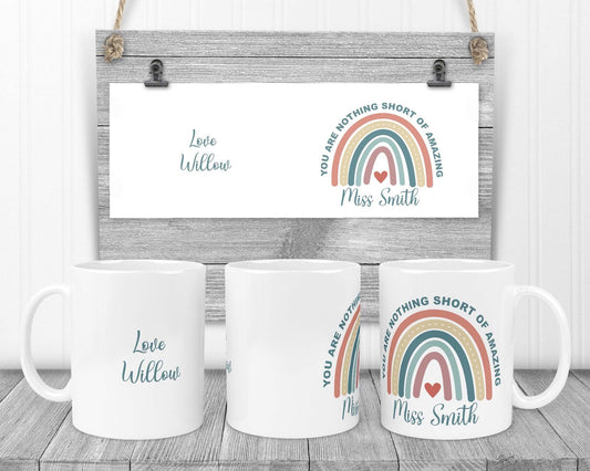 You are nothing short of amazing by Madebymandyukcrafts - Personalised boho rainbow mug for any occasion - Great graduation gift!!