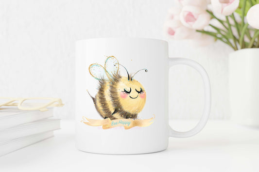 Bee Happy - Bee Kind - Bee Yourself inspirational mugs from Madebymandyukcrafts