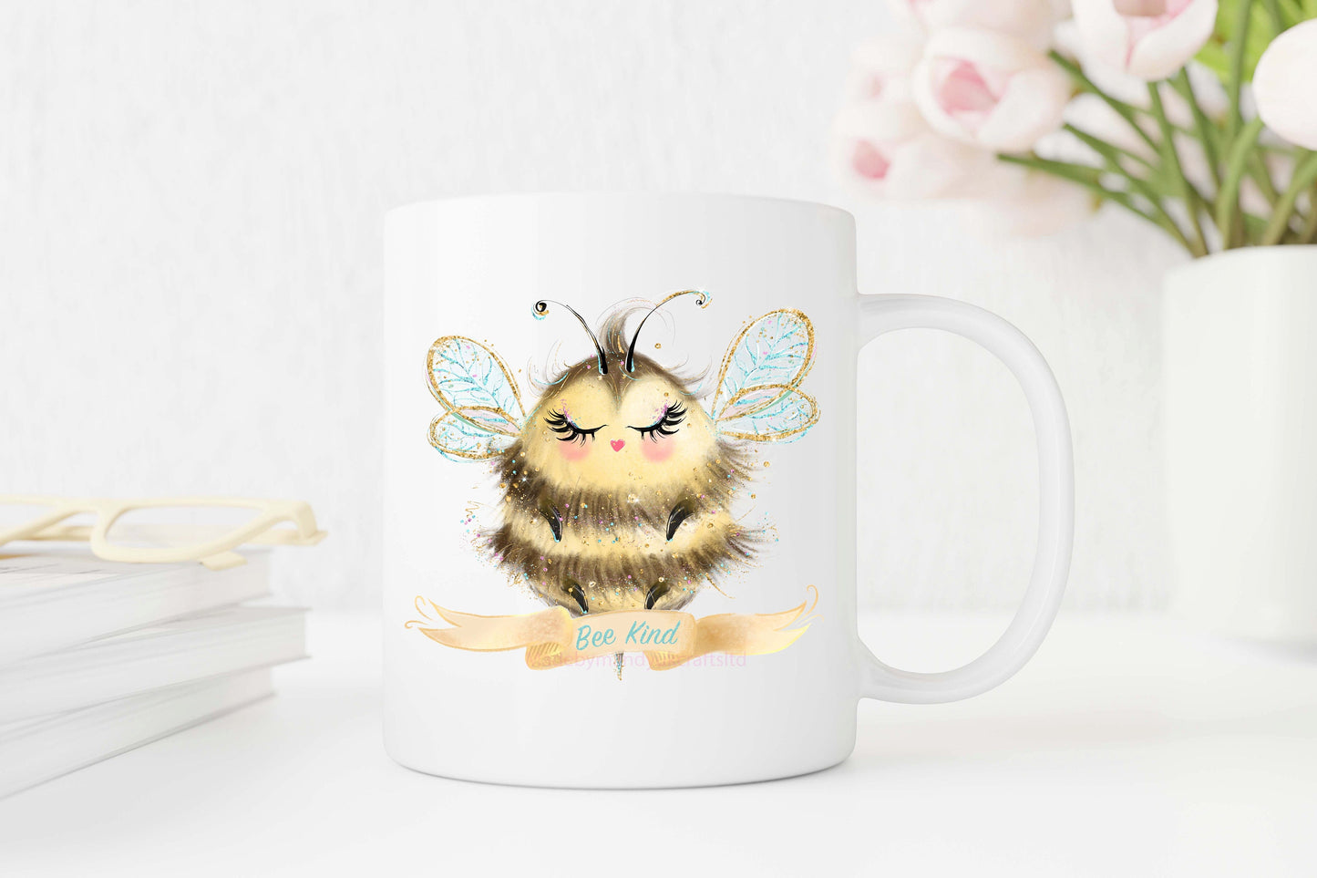 Bee Happy - Bee Kind - Bee Yourself inspirational mugs from Madebymandyukcrafts