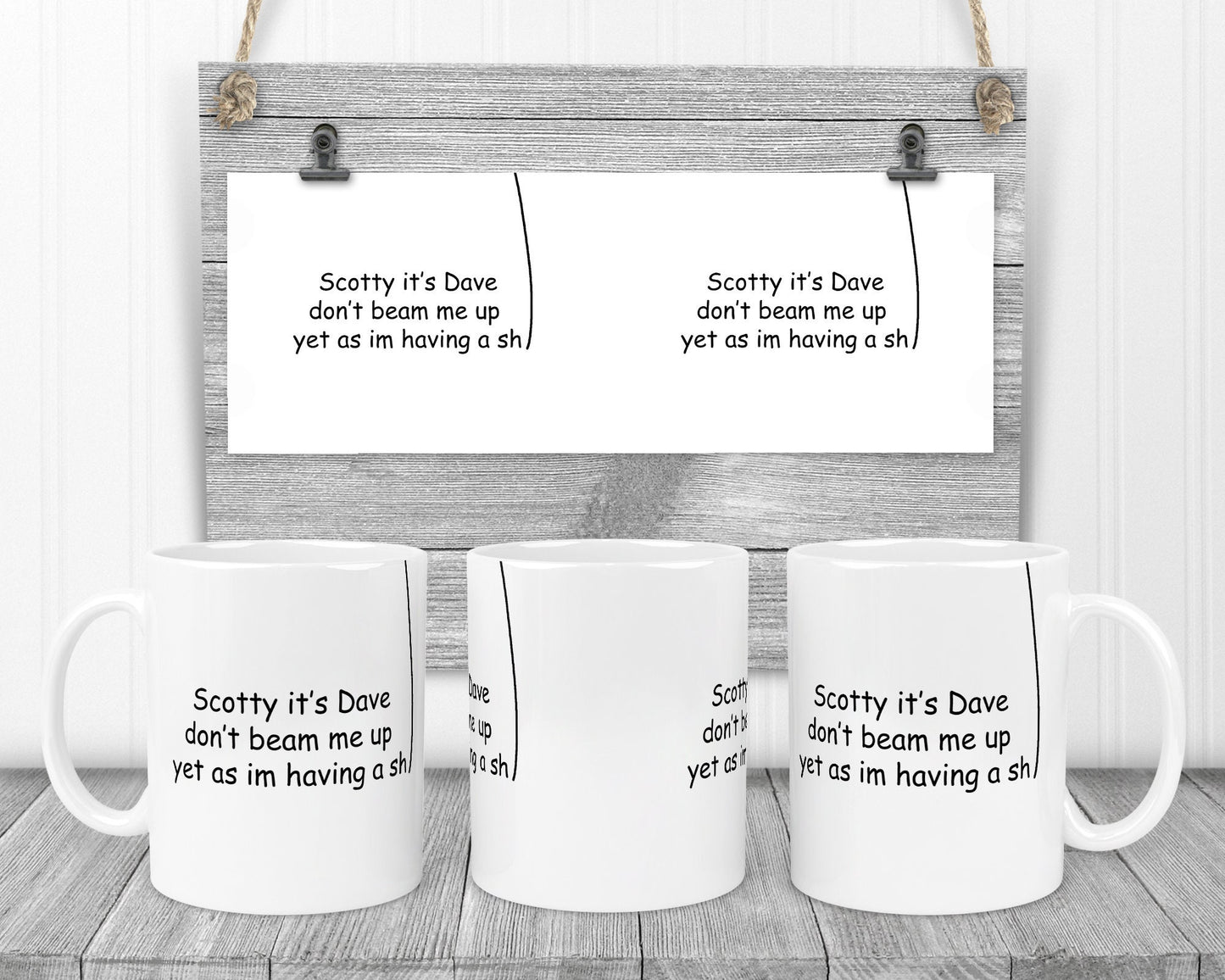 Don't beam me up Scotty - Personalised funny mug by MadebyMandyUKcrafts