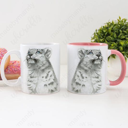Beautiful Snow Leopard designed gift mug perfect for any occasion -