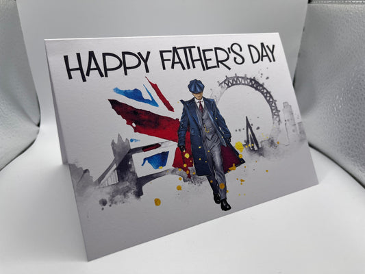 Father's day gangster inspired card, Birthday card, Anniversary card 7"x 5" card, London themed man - Can be Personalised