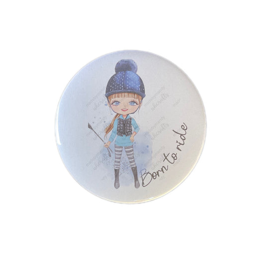Horse riding girl pocket mirror horse for girls born to ride, perfect gift for friends, Mum,Sister,Aunty, all horse riding lovers
