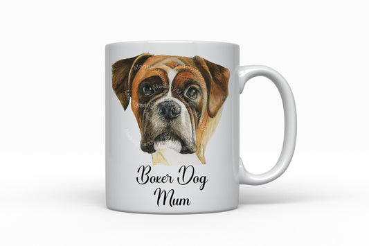 Hand drawn Boxer dog Mum mug perfect gift for boxer dog Mum owners Birthday Easter Pet owner gift for her