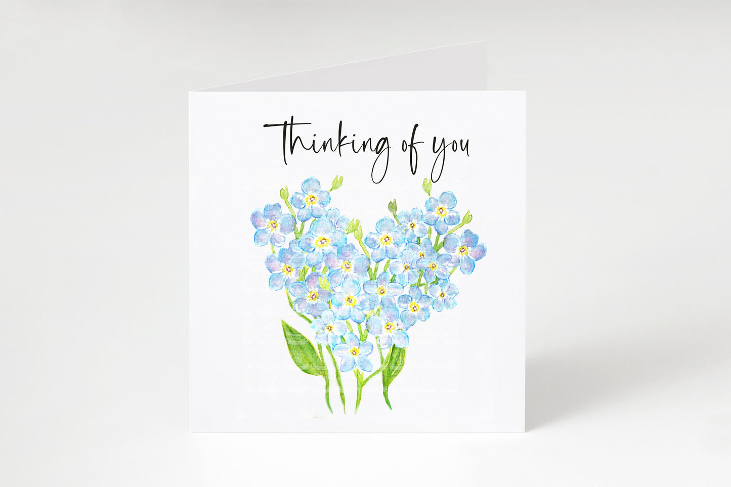 Thinking of you Forget me not floral card watercolour botanical
