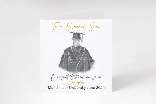 Personalised Son Graduation card, Graduation Gift, Congratulations On Your Degree, Proud Of You Card, University degree