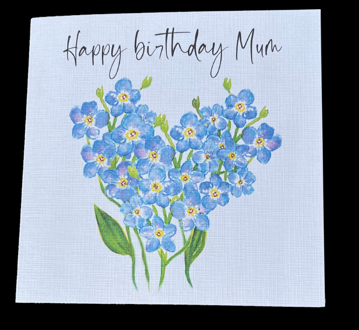 Happy Birthday Mum Forget me not floral card watercolour botanical