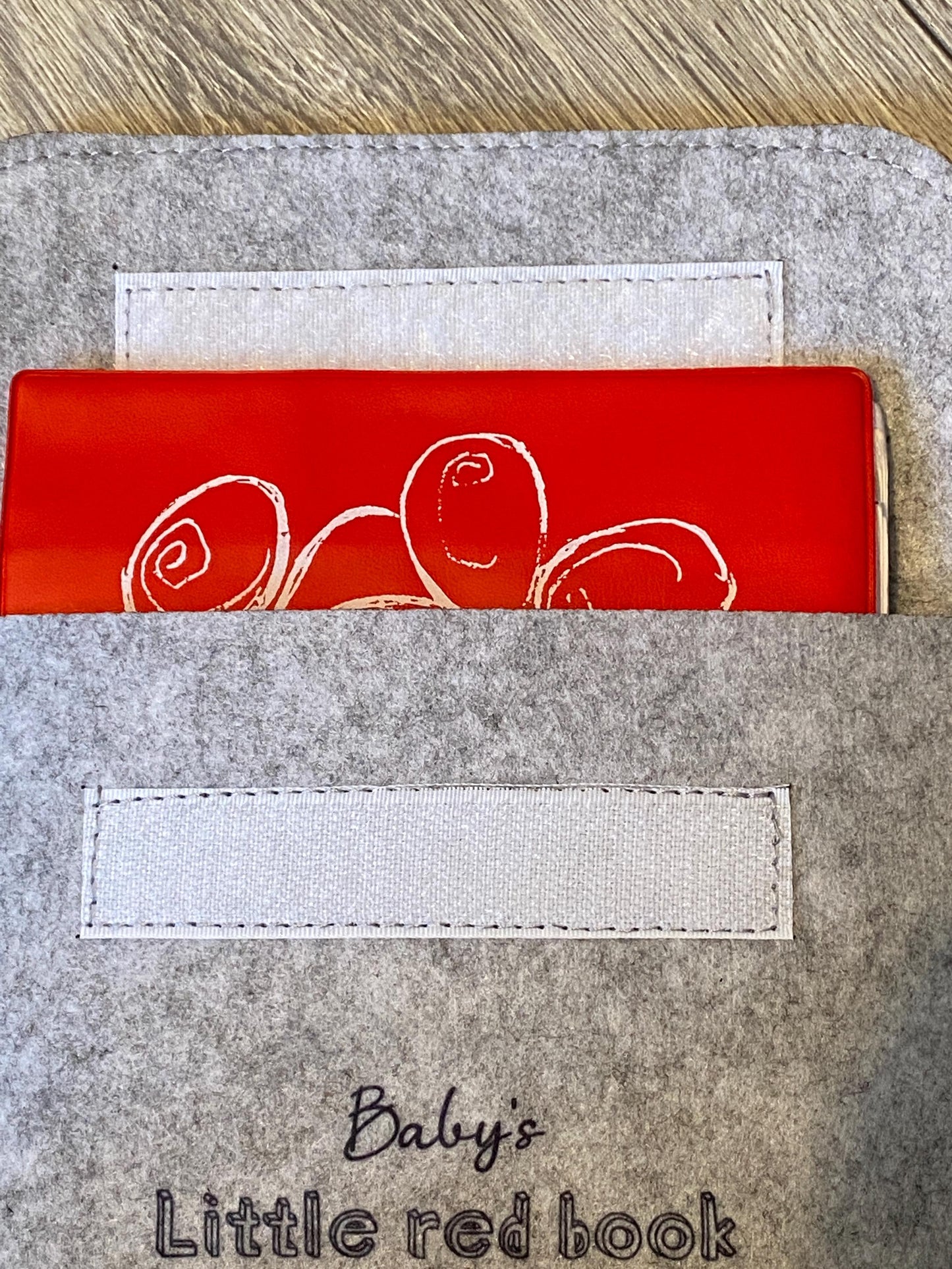 Octopus Red book cover, Personalised red book cover grey wallet, folder for baby’s red book, medical notes, letters, gift for new baby.