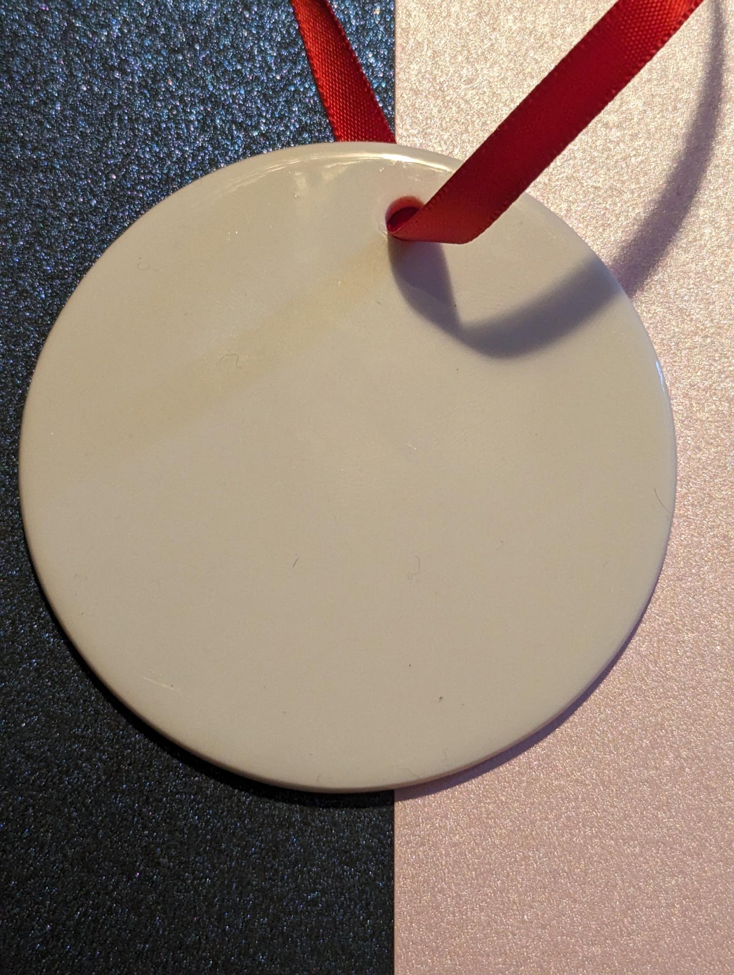 Personalised flat Ceramic Christmas bauble gift for Grandparents, godparents, Parents, Auntie, uncle, keepsake