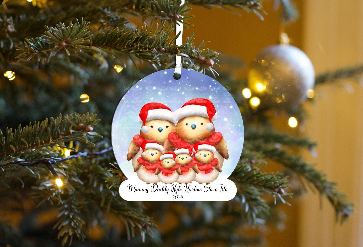 Snow Globe Robin Christmas Decoration with Glitter