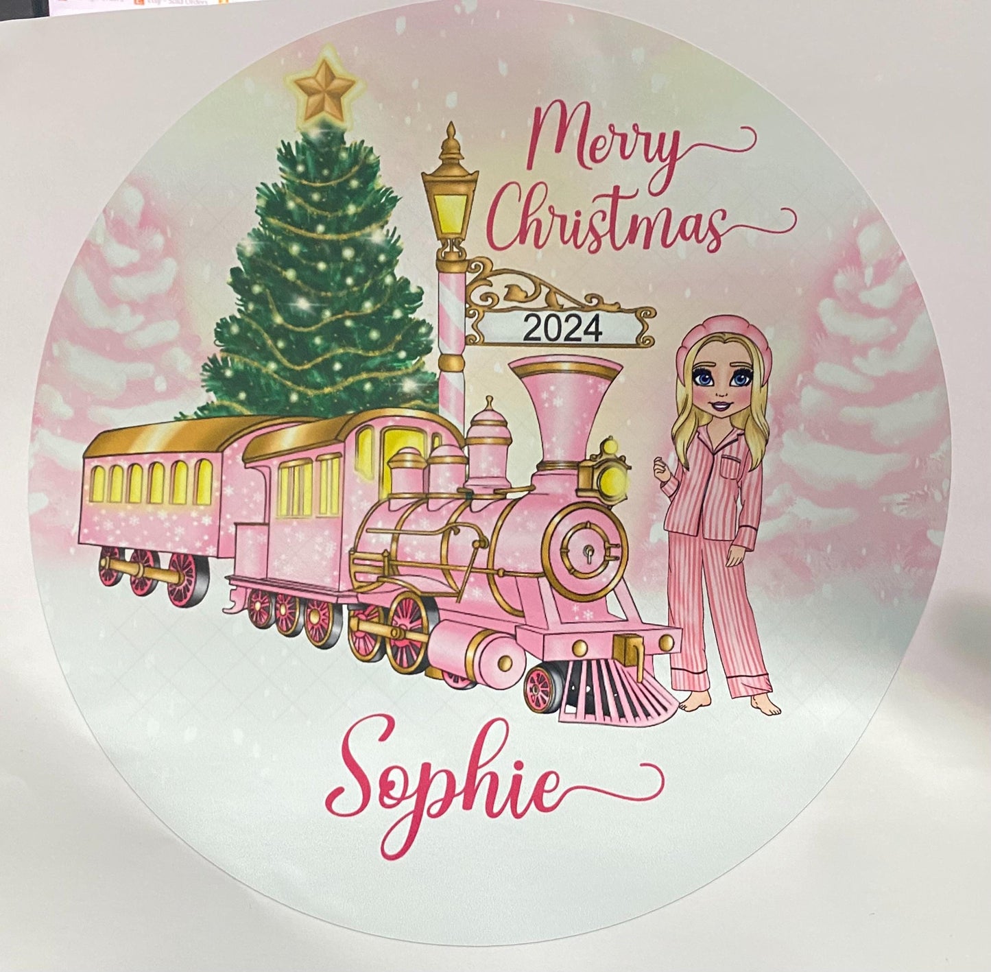 Personalised Christmas chocolate tub glossy vinyl sticker, label, teacher gift, secret Santa, family treats, Office, work TUB NOT INCLUDED