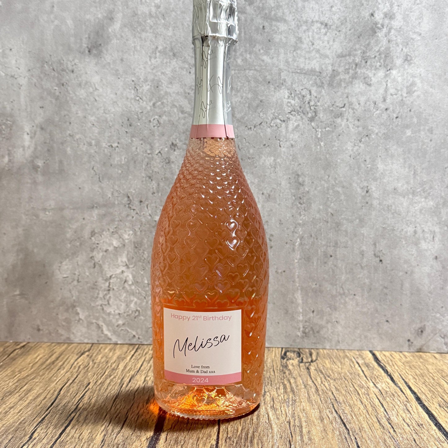 Personalised Wine Prosecco bottle sticker label Twenty first Birthday